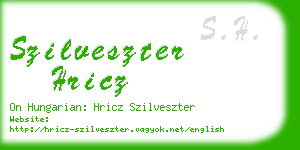 szilveszter hricz business card